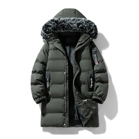 Veste parka à capuche pour homme, automne-hiver, pour l'extérieur - 100% polyester, épaisse, coupe-vent, respirante, longue, avec fermeture éclair