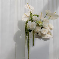 Arrangement floral haut de gamme pour centre de table de mariage, hydrangea blanc, orchidée, calla, décoration de table de luxe pour événements