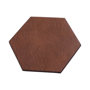 Pu Leather Coaster 10cm Round <b>Waterproof</b> Heat Insulating Tea Mat For Table Dining <b>Set</b> - Product Image 5