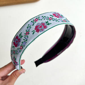 Diadema Plana de Estilo Étnico Bohemio, Diadema con Bordado de Flores Dulces y Modernas, Diademas Bohemias Retro con Nudos para Mujer - Product Image 6