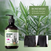 SADOER Rosemary Mint Strengthens Fluffy Shampoo 350ml Pembersih Mendalam Pengontrol Minyak Anti Ketombe Memperbaiki Rambut Rusak