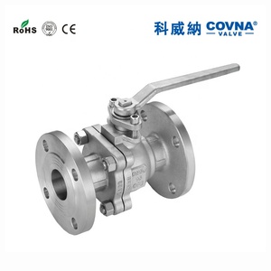 COVNA Válvula de bola manual industrial de acero inoxidable de 1 pulgada, de 2 piezas, de paso completo, con brida - Product Image 2