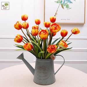 Bouquet de mariée artificiel en PVC, tulipes réalistes à toucher, pour <span class=keywords><strong>salon</strong></span>, café, fête - Product Image 2