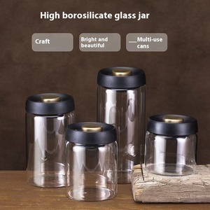 Barattolo di Conservazione per Alimenti dal Design Moderno - Contenitore in <span class=keywords><strong>Vetro</strong></span> <span class=keywords><strong>Sottovuoto</strong></span> Antiumidità per Chicchi di Caffè, Polvere di Caffè, Tè in Cucina - Product Image 4