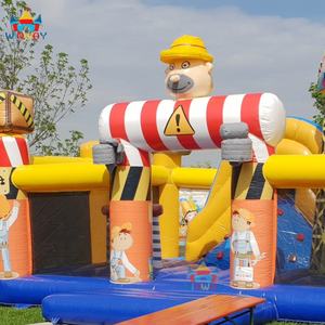 Château gonflable commercial en PVC sur le thème des ouvriers du bâtiment, 0,55 mm, 8x4x3,5 m, capacité 5-10 personnes, facile à installer - Product Image 2