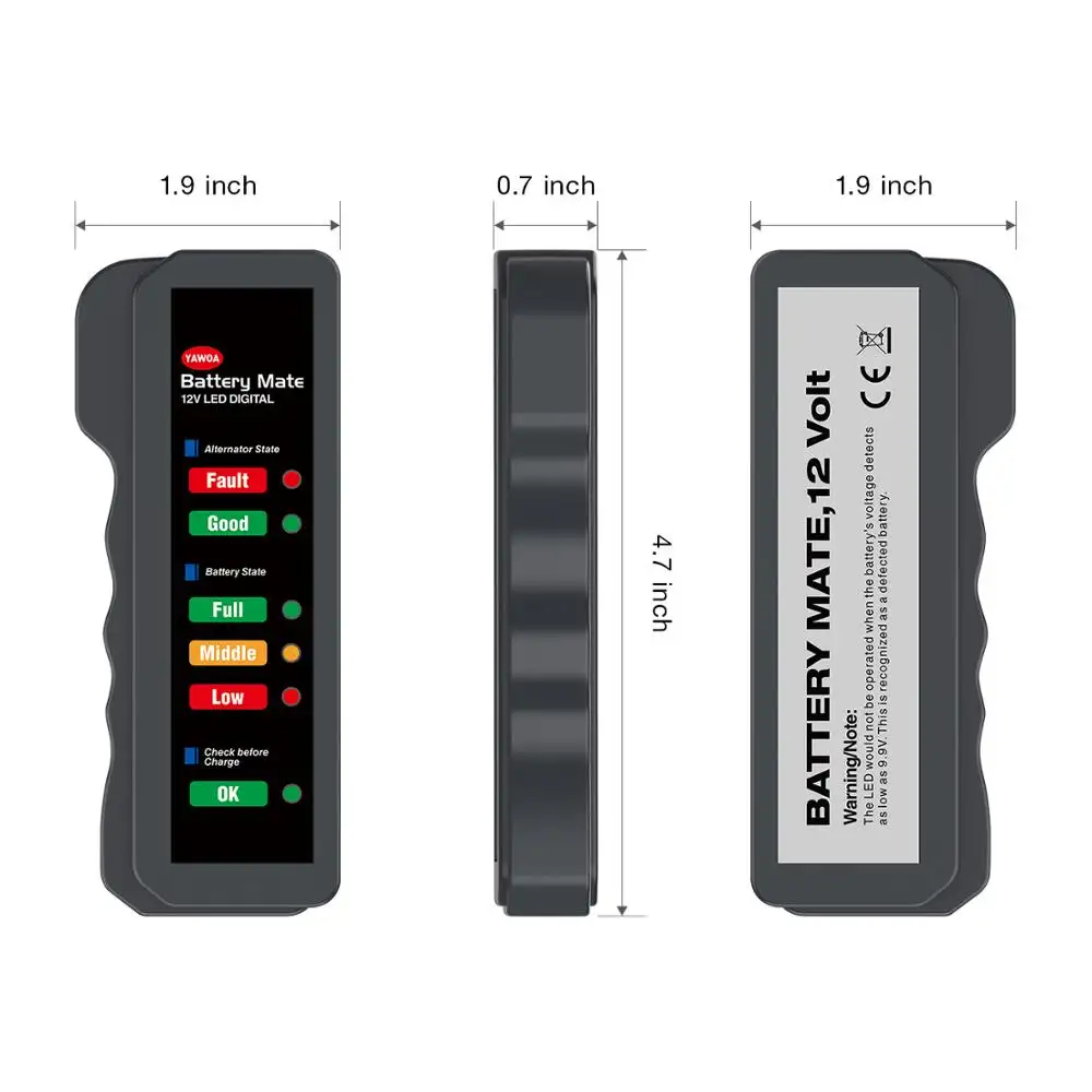 BM320 Auto Batterij Tester 12V Digitale Test 6 LED Display Analyzer Dynamo Staat Controleren Automotive Scanner Auto Diagnostic Tool