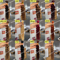 Extensions de cheveux humains bruts non traités, couleur 99j, boucles bohèmes, cheveux à tresser, cheveux indiens vierges en vrac, lots de cheveux humains indiens bruts