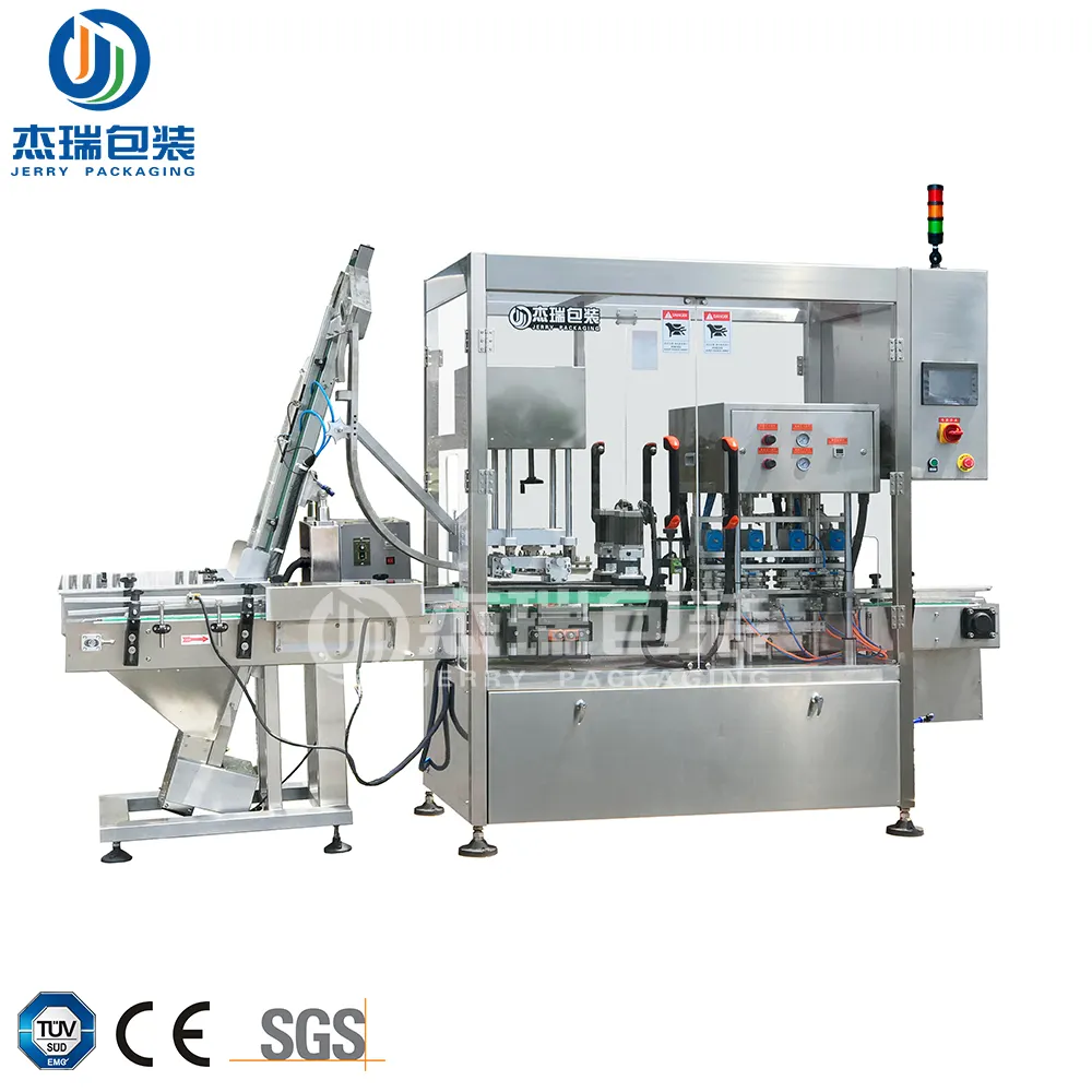 자동 꿀 유리 병 캡핑 기계 항아리 씰링 기계 트위스트 나사 진공 기계