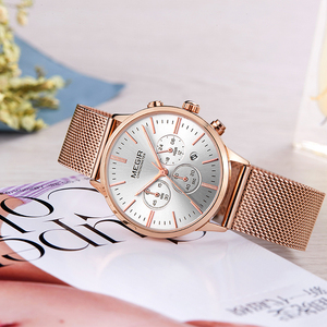 Montre à quartz pour homme MEGIR 2011L, élégante, fabriquée en Chine, bracelet en acier exclusif, chronographe 24 heures, date automatique, montre-bracelet - Product Image 4