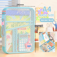Sac de rangement en maille en forme de L pour documents A4 A5, idéal pour les examens et les livres, vente en gros pour fabricants