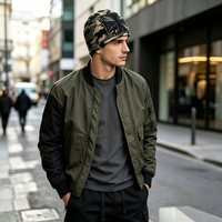 Bonnet en tricot de haute qualité pour homme, style Y2K, camouflage, chaud, avec patch croix et rivets