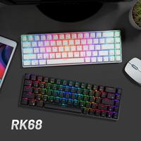 Royal Kludge-machine à écrire, clavier mécanique de jeu, lumière sans fil blanche, RK68