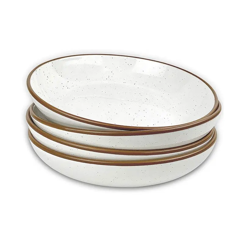 Mangkok Lebar Porselen Modern Peralatan Makan Mangkuk Keramik Besar Pasta Melayani Salad Makan Malam