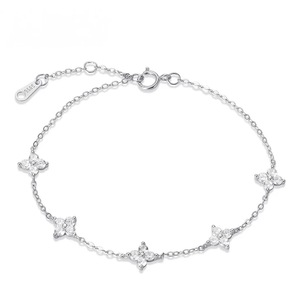<span class=keywords><strong>Bracciale</strong></span> in <span class=keywords><strong>Argento</strong></span> S925 con Zirconi, Regalo per Donne, Braccialetti Regolabili con Fiore in Zirconia per Ragazze - Product Image 5