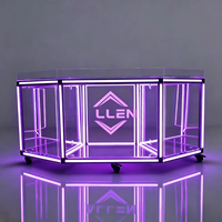 Table de bar mobile lumineuse en acrylique pour bar à domicile moderne et hôtel, avec couleur personnalisée et design multifonctionnel