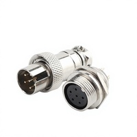 Prise d'alimentation industrielle aviation réversible 2-8 cœurs, option multi-cœurs, ouverture en laiton 16 mm, indice de protection IP65, 3P, alliage de zinc, 300V