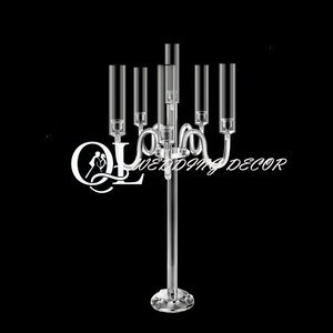 2臂5臂6臂批发烛台摆件透明亚克力烛台烛台婚礼桌摆件 - Product Image 1