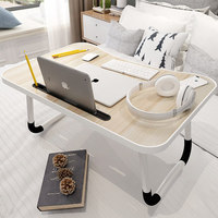 Petit Bureau d'Ordinateur de Lit, Table de Chevet Pliante Paresseuse pour Chambre à Coucher, Table d'Étude Minimaliste pour Maison et Dortoir