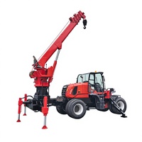 Grue télescopique de chariot élévateur de flèche de 3 à 8 tonnes, grue de potence de chariot élévateur 4WD tout-terrain, grue modifiée de queue de chariot élévateur