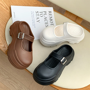 Sandales Mary Jane d'été pour femmes, rehaussantes, avec semelle souple et rembourrée, chaussures de jardin et mules tendance pour l'extérieur - Product Image 1
