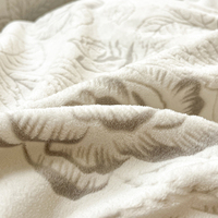 Ensemble de 3 draps-housses en velours imprimé jacquard rose lavables pour usage domestique