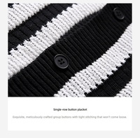 Polo en tricot rayé à col, boutonnage simple, manches courtes, en polyester, haut tricoté décontracté et respirant, T-shirt rayé d'été