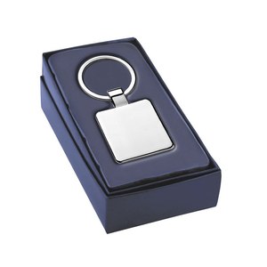 Portachiavi con targa quadrata in acciaio inossidabile alla moda portachiavi con Logo personalizzato stampato con luce in lega di zinco materiale Offset portachiavi solare - Product Image 2