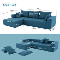 Bequemes Modernes Minimalistisches Sofa für das Wohnzimmer, Polster-Schlafsofa, Modulare L-förmige Sofakombination