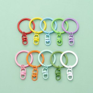 Màu sắc Snap móc kim loại Keychain chia vòng chìa khóa với chuỗi DIY Túi Khóa Phụ Kiện Bán buôn Dog Clips D keyrings - Product Image 3
