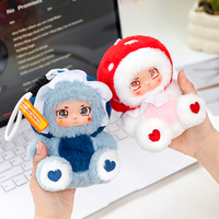 En gros, Pendentif poupée en peluche champignon, Poupée créative en vinyle souple, Porte-clés en peluche, Jouets en peluche, avec boîte transparente personnalisée pour cadeau