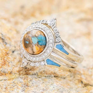 Anello Vintage in Stile Turchese Smaltato per Donne, Gioiello alla Moda per Dito Indice - Product Image 3