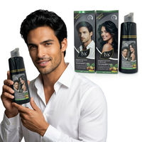 Sampo Pewarna Rambut Herbal Alami IVS Jahe Ginseng Coklat Hitam Permanen 3 in 1 Krim Herbal Alami OEM