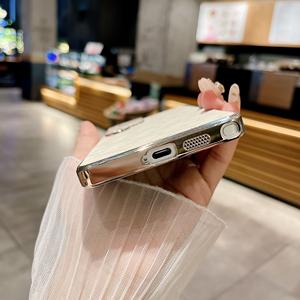 <span class=keywords><strong>Funda</strong></span> para Teléfono con Diseño de <span class=keywords><strong>Abanico</strong></span>, Electrochapada, Brillante, de TPU+PC para S23 S24 Ultra S25 Edge S24FE, Bordes Plateados, Protección de Lente - Product Image 4