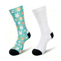 Prix d'usine, design personnalisé, chaussettes unisexes confortables, sublimation 360°, blanches, absorbant la transpiration, pour un usage quotidien