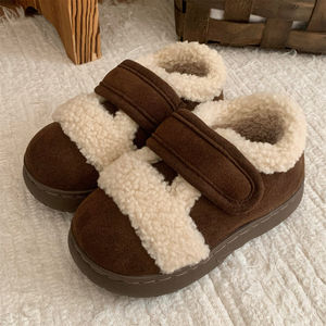 XIXIXITIAO Chaussures à velcro vintage de grande qualité Birkenstocks sandales d'intérieur en peluche pour femmes chaussures d'extérieur antidérapantes pour l'hiver - Product Image 3