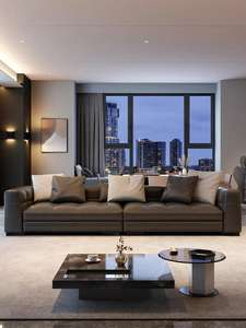 โซฟาแบบแยกส่วนทำจากหนังสไตล์นอร์ดิกเฟอร์นิเจอร์ภายในบ้านหรูหรา - Product Image 6