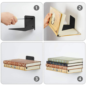 Ijzeren Enkelvoudige Drijvende Planken Voor Thuiskantoor Multifunctionele Metalen Boekenplank En Diversen Wandrichel Onzichtbaar Gemonteerd - Product Image 6