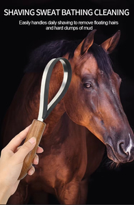 Brosse de toilettage pour chevaux en acier inoxydable, manche en bois de luxe, outil de démêlage facile à utiliser pour les chevaux, sûr, élégant et personnalisable - Product Image 6