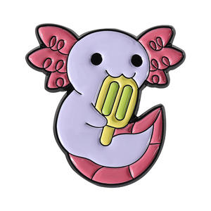 Pembe meksika Axolotl rozeti semender emaye pin - Product Image 5