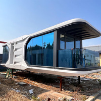 Maison conteneur de luxe de 40 pieds au design contemporain, maison capsule mobile préfabriquée de haute qualité, légère et de conception innovante