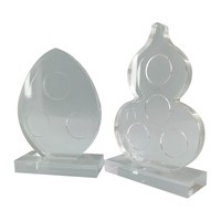 Plaque de présentation personnalisée en acrylique transparent pour pièces de monnaie, support de pièces commémoratives en forme de gourde et de goutte d'eau avec base pour collection ou cadeau