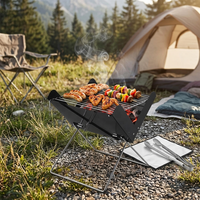 Grill de camping pliable en V pour pique-nique en extérieur, installation en une seconde, support stable