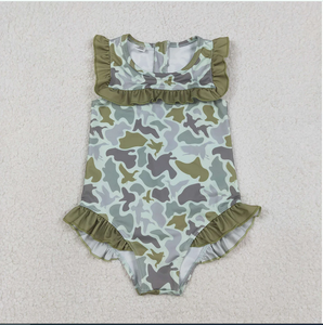 Trajes de Baño de 1 Pieza con Estampado de Camuflaje en 5 Colores para Niñas, Conjuntos de Baño para Hermanas - Product Image 3
