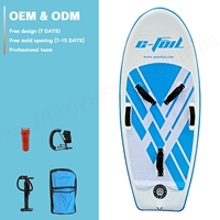 Tabla de Surf Inflable de PVC Doble, Color Azul y Blanco, con Hidroala, Personalizable, Multiusos, SUP 110L/140L