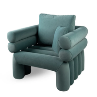 Canapé design moderne en forme de tube pour une personne Fauteuil inclinable en velours Puff Sofa pour appartement, villa ou hôtel