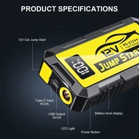 Démarreur de voiture ABS 8000 mAh avec gonfleur de pneus, compresseur d'air portable 12 V, pince intelligente, machine tout-en-un pour les situations d'urgence