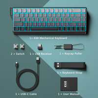 Keyboard Gaming Mekanik Nirkabel 60% BT 2.4G USB-C RGB Backlit dengan Keycaps PBT Side-Printed untuk MAC, Xbox, PC, PS5