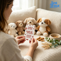 Biglietti d'auguri a tema animali domestici con citazioni d'amore, biglietti di ringraziamento stampati, inserti riutilizzabili per negozi di articoli per cuccioli