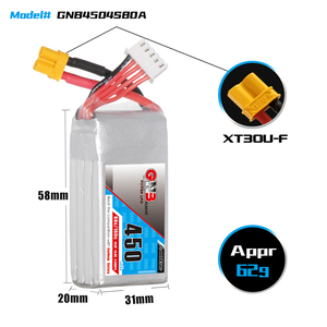 GNB for GNB4504S80A 4S 450MAH 14.8V 80C 160C XT30 RC LiPo <b>Battery</b> <b>Square</b> FPV Racing Brushless Quadcopter 300 Cycles - Product Image 3
