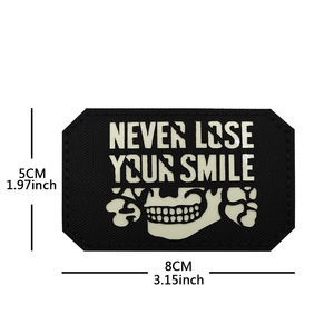 ไม่เคยสูญเสียรอยยิ้มของคุณ ดีไซน์ตลก ป้ายติดแบบตะขอเกี่ยวและห่วง สำหรับยุทธวิธี สร้างแรงบันดาลใจ ไม่เคยสูญเสียรอยยิ้มของคุณ - Product Image 3